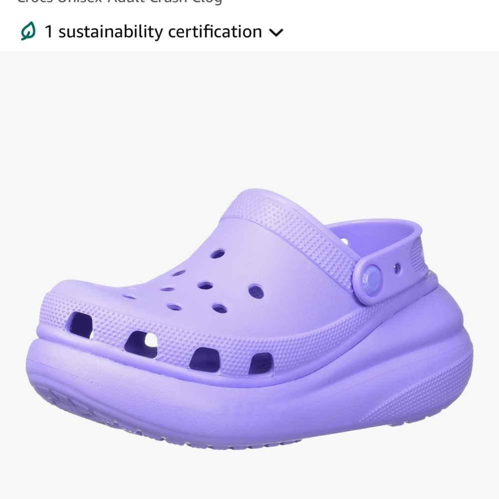 CROCS Purple Slippers with Chunky Platform Sole